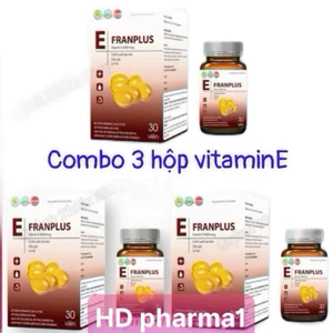 Combo 3 hộp - Vitamin E Franplus 4000mcg Hộp 30 Viên Giúp Trăng Da Tăng Cường Miễn Dịch Làm Đẹp Da