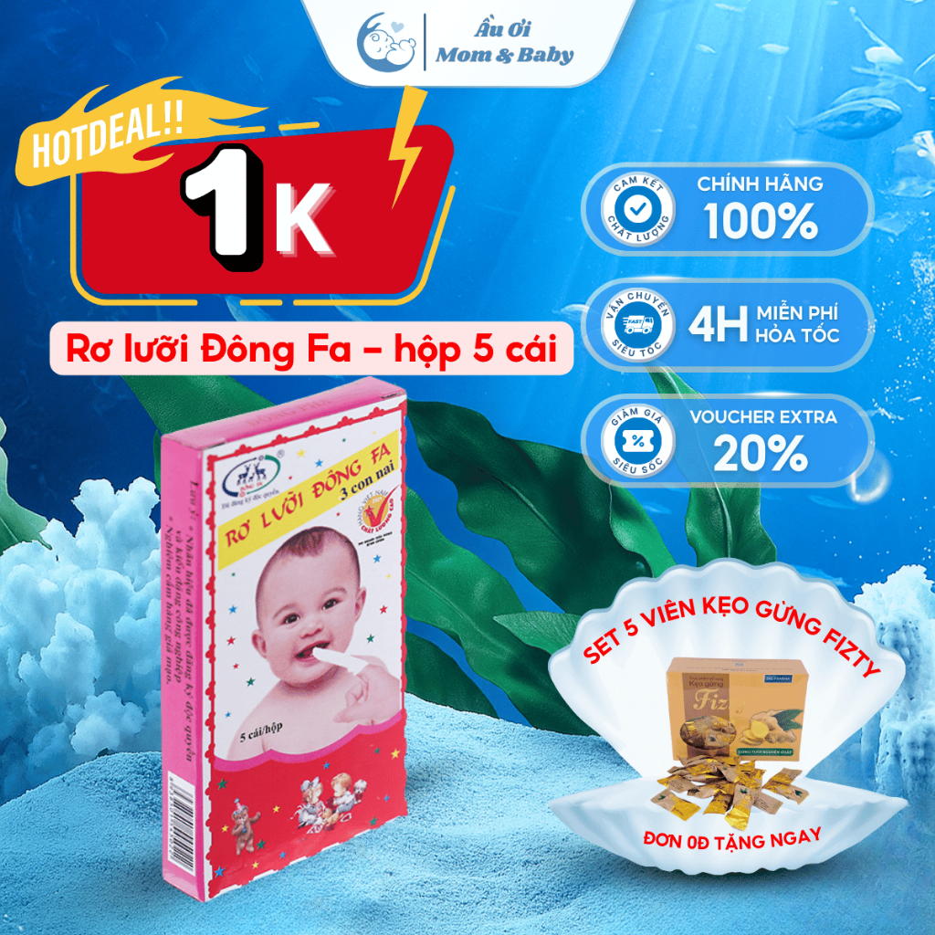 [RẺ VÔ ĐỊCH] Hộp gạc rơ lưỡi Đông Fa 3 con nai (1hộp 5 cái gạc)
