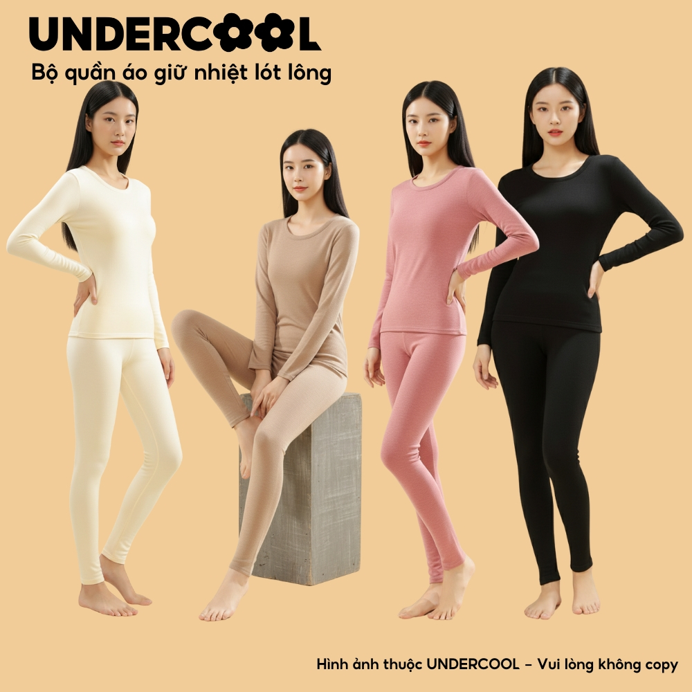 Bộ Đồ Mặc Nhà Giữ nhiệt lót lông UNDERCOOL Bộ Mặc nhà Nữ , giữ ấm cho mùa đông, co giãn 4 chiều, ấm áp SB31