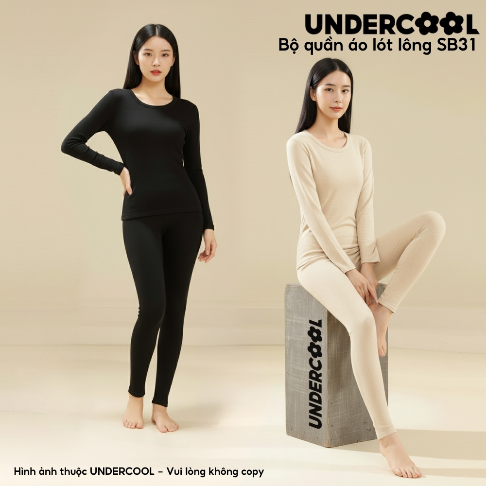 Bộ Đồ Mặc Nhà Giữ nhiệt lót lông UNDERCOOL Bộ Mặc nhà Nữ , giữ ấm cho mùa đông, co giãn 4 chiều, ấm áp SB31