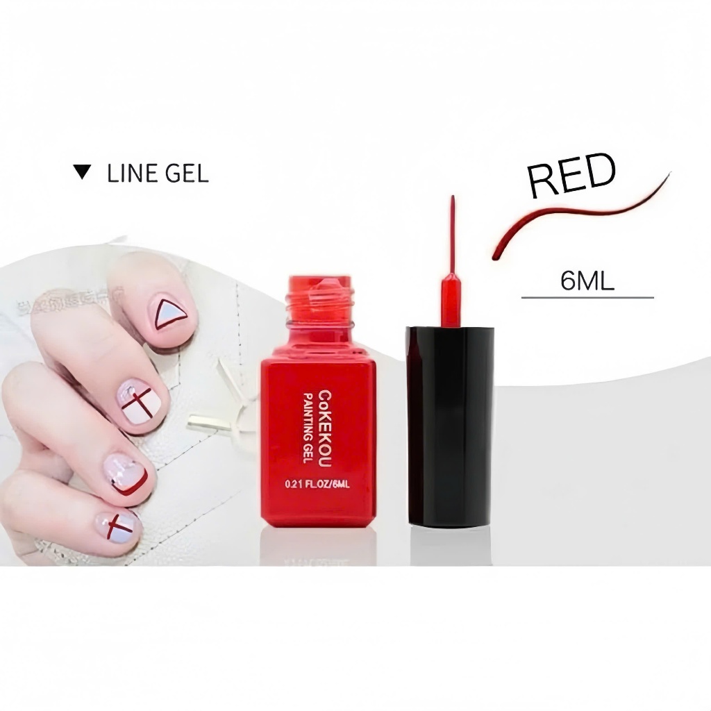 [ƯU ĐÃI SẢN PHẨM MỚI] Cọ nét CoKEKOU chính hãng - Cọ nét gel vẽ móng chuyên dụng (lẻ màu đỏ bạc)