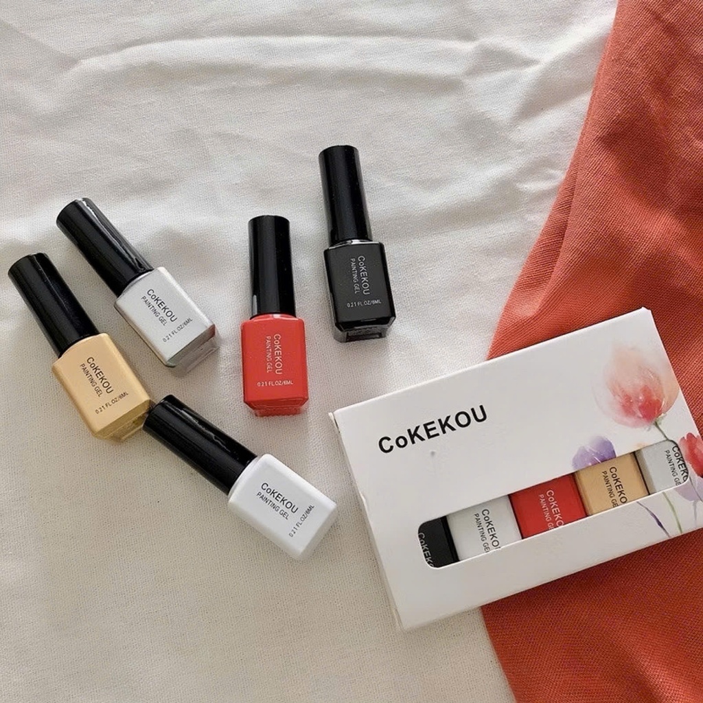[ƯU ĐÃI SẢN PHẨM MỚI] Cọ nét CoKEKOU chính hãng - Cọ nét gel vẽ móng chuyên dụng (lẻ màu đỏ bạc)