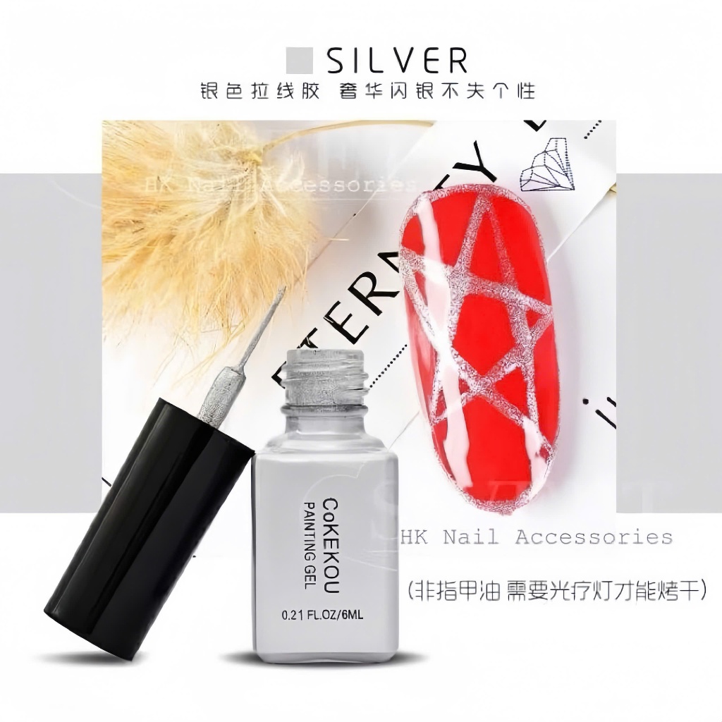 [ƯU ĐÃI SẢN PHẨM MỚI] Cọ nét CoKEKOU chính hãng - Cọ nét gel vẽ móng chuyên dụng (lẻ màu đỏ bạc)