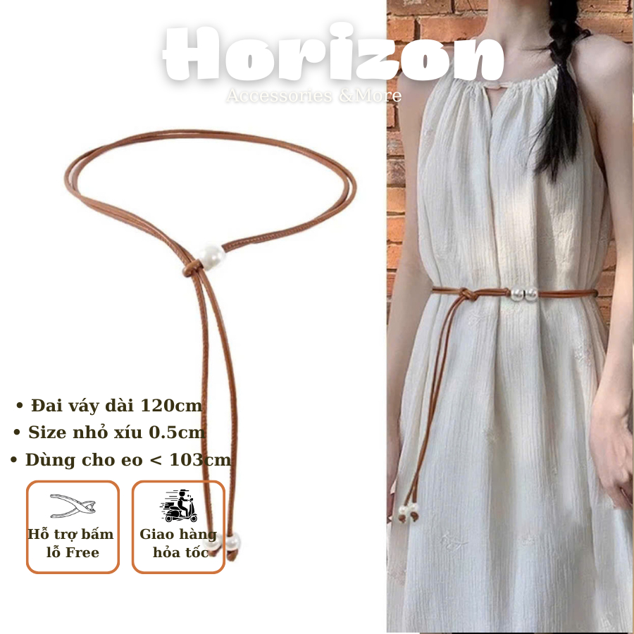 thắt lưng Đai váy da dây nam nữ ngọc DV38 bản NHỎ 0.5cm sang chảnh dây nịt blazer Đai váy dây horizon