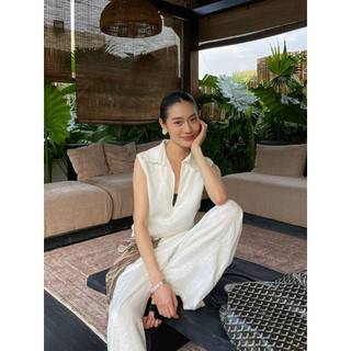 𝗢𝗹𝗶𝘃𝗲𝗿 𝗟𝗶𝗻𝗲𝗻 - | LY LINEN | - Áo Linen cộc tay sơ mi cổ V