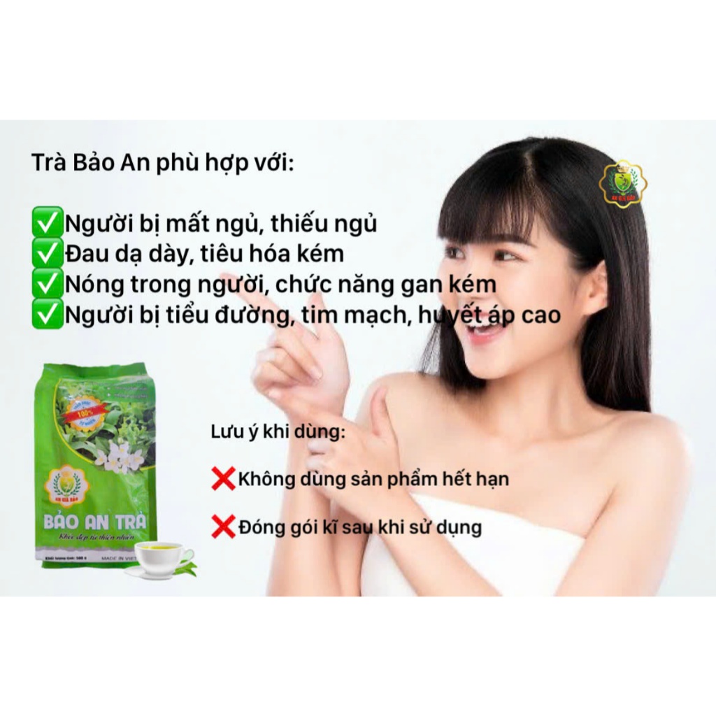 Trà thảo dược Bảo An [gói 250g] - trà an thần dễ ngủ, giải độc mát gan, tốt cho tiêu hóa
