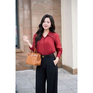 Quần Âu Nữ Ống Suông Form Đứng Thanh Lịch SOLIIN Chất Vải Tuysi Hàn Quốc Phong Cách Công Sở CHARLISE