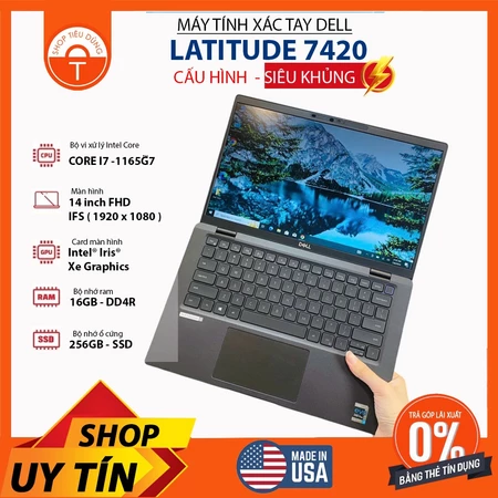 [Giá rẻ nhất] Dell Latitude 7420 Carbon/ CPU: Core i7 11th/RAM 16Gb /SSD 256Gb /14' FHD