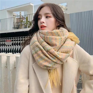 Khăn Len Nữ, Khăn Dạ Mềm Choàng Cổ Thời Gian Nam Nữ K12, Phong Cách Hàn Quốc