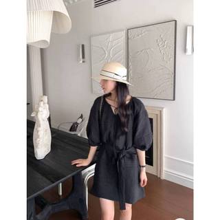 𝗦𝗮𝗺 𝗗𝗿𝗲𝘀𝘀 𝗟𝗶𝗻𝗲𝗻 - |LY LINEN| - Đầm linen tay phồng kèm dây