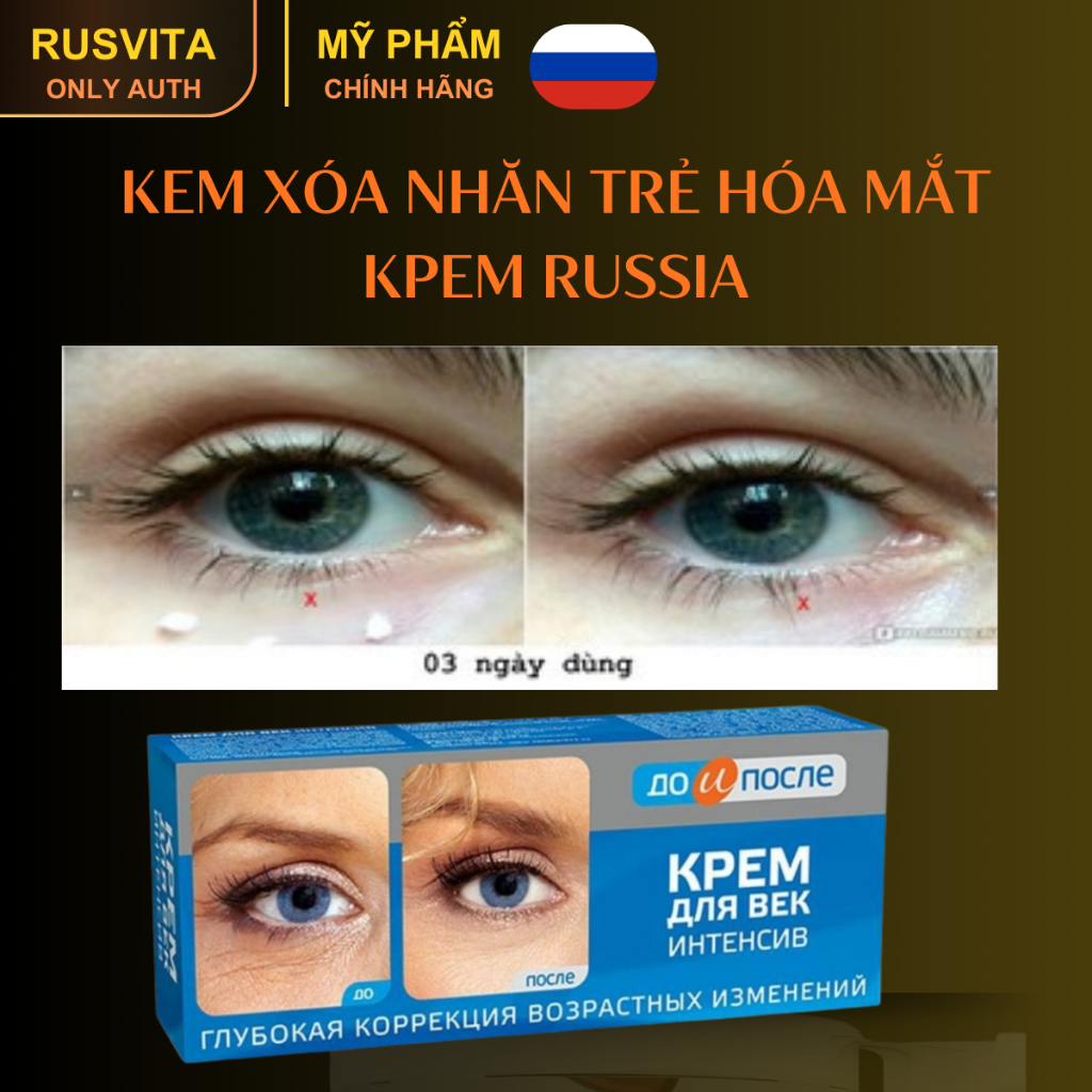 [Kem chống lão hóa mắt KPEM nhập khẩu Nga chính hãng] Giảm bọng mắt, quầng thâm, làm mờ, vết chân chim 30ml