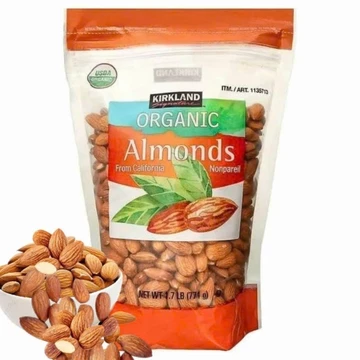 Hạt hạnh nhân hữu cơ Kirkland Signature Organic Almonds 771gr [2027] Fresh Almond #omnimall