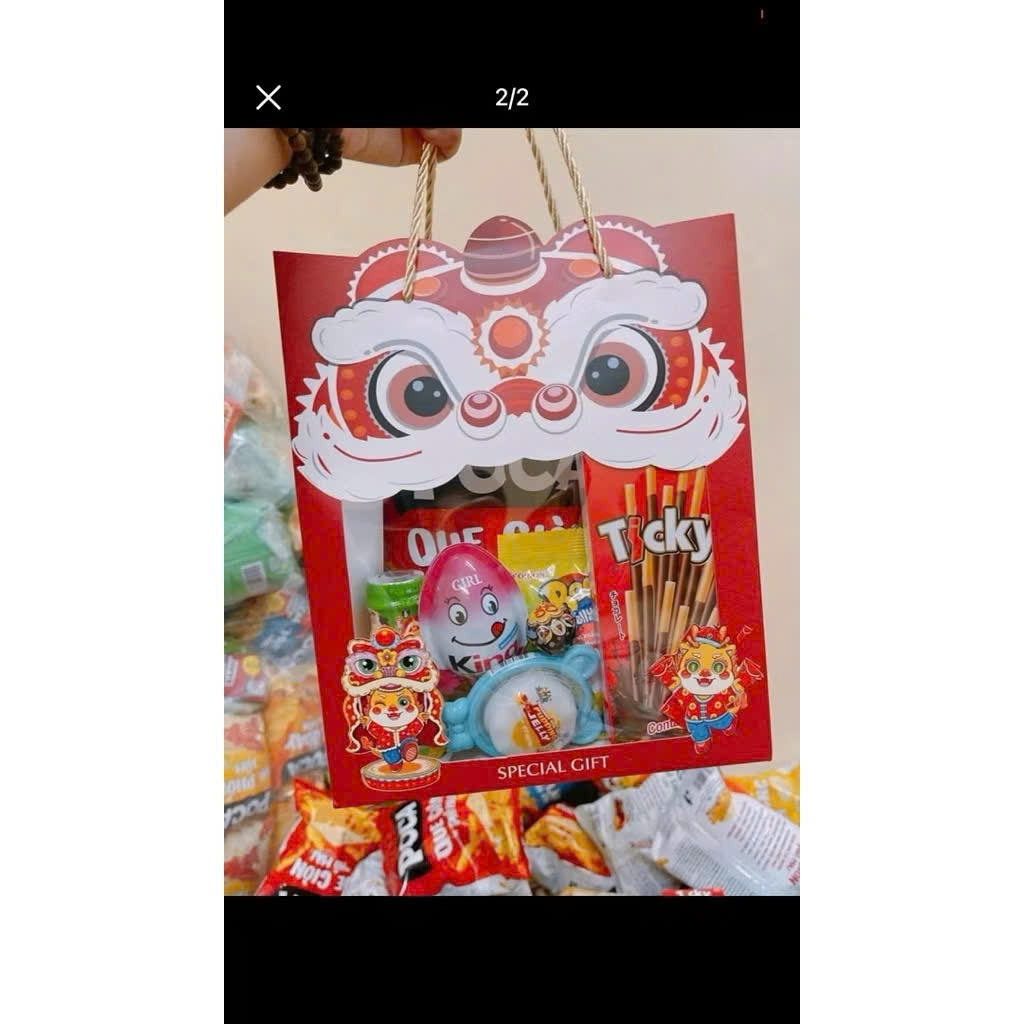 Combo 5 chiếc túi lân  , giỏ quà , đựng quà trung thu đẹp lịch sự sang trọng
