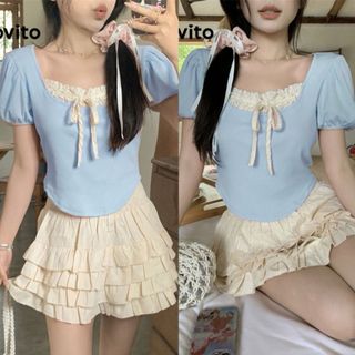 Áo croptop nữ cổ vuông tay bồng nơ trước ngực chất thun tăm co giãn nhẹ 3 màu VANISA CT088