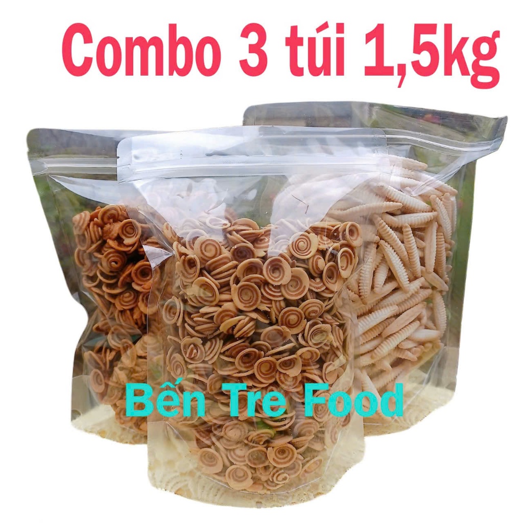(Quà tặng)Combo 3 túi (1,5KG) Bánh Mix 3 Vị ( Tai nhí cốt dừa, tỏi ớt, đuông sầu riêng)