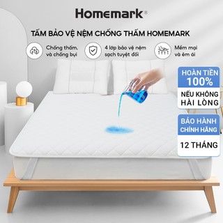 Tấm bảo vệ nệm chống thấm nước Homemark - 4 lớp bảo vệ đệm tuyệt đối, ngăn bụi bẩn, dễ vệ sinh