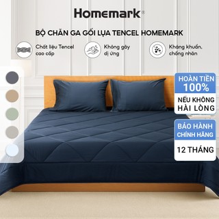 Bộ chăn ga gối lụa tencel Homemark - 100% tencel thiên nhiên cao cấp, mềm mịn, thoáng mát