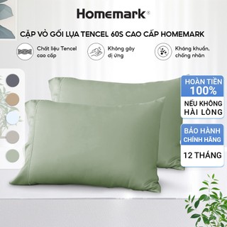 Cặp Vỏ Gối Nằm Lụa Tencel 60s Cao Cấp Homemark 50x70cm - Mềm Mịn, Thoáng Mát, Chống Nhăn PL1