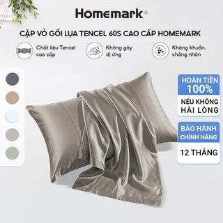 Cặp Vỏ Gối Nằm Lụa Tencel 60s Cao Cấp Homemark 50x70cm - Mềm Mịn, Thoáng Mát, Chống Nhăn PL5