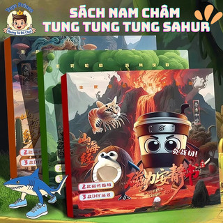 Sách Dán Nam Châm Từ Tính Tung Tung Tung Sahur Cỡ Lớn, Nhiều Sticker Đi Kèm-Tranh Dán Nam Châm Nhân Vật Vũ Trụ Brainrot