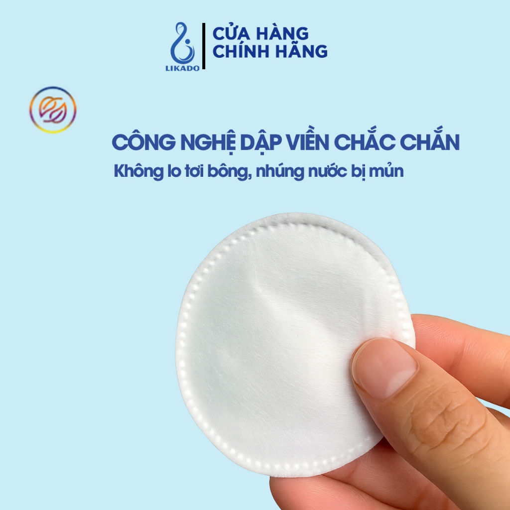 Bông tẩy trang Likado miếng tròn 100 miếng (bông cây - BTT100M)
