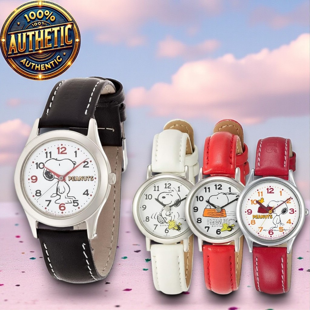 Đồng Hồ Nữ Citizen Q&Q PEANUTS Snoopy Analog - Dây Da Chống Nước 28mm Mặt Tròn