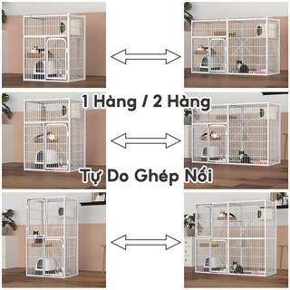 Lồng mèo cỡ lớn, không gian rộng, 3 tầng, có thể nuôi 3–6 con mèo