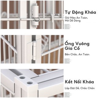 Lồng mèo cỡ lớn, không gian rộng, 3 tầng, có thể nuôi 3–6 con mèo