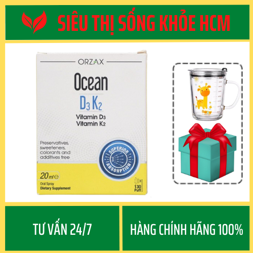 [COMBO 2 LỌ] XỊT OCEAN D3K2 - Bổ Sung Vitamin D3 K2 Tăng Cường Hấp Thu ...