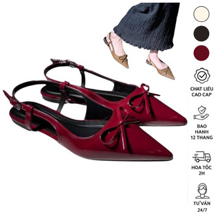 rosafactory - giày bệt búp bê nơ nhí da bóng mềm êm chân siêu đẹp SD-0355