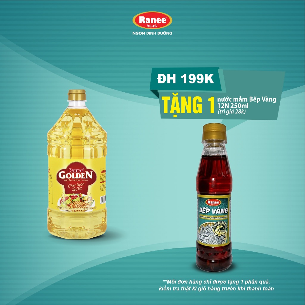 {ĐƠN 199K TẶNG CHAI NƯỚC MẮM} Dầu ăn Ranee Golden 2 lít | Shopee Việt Nam