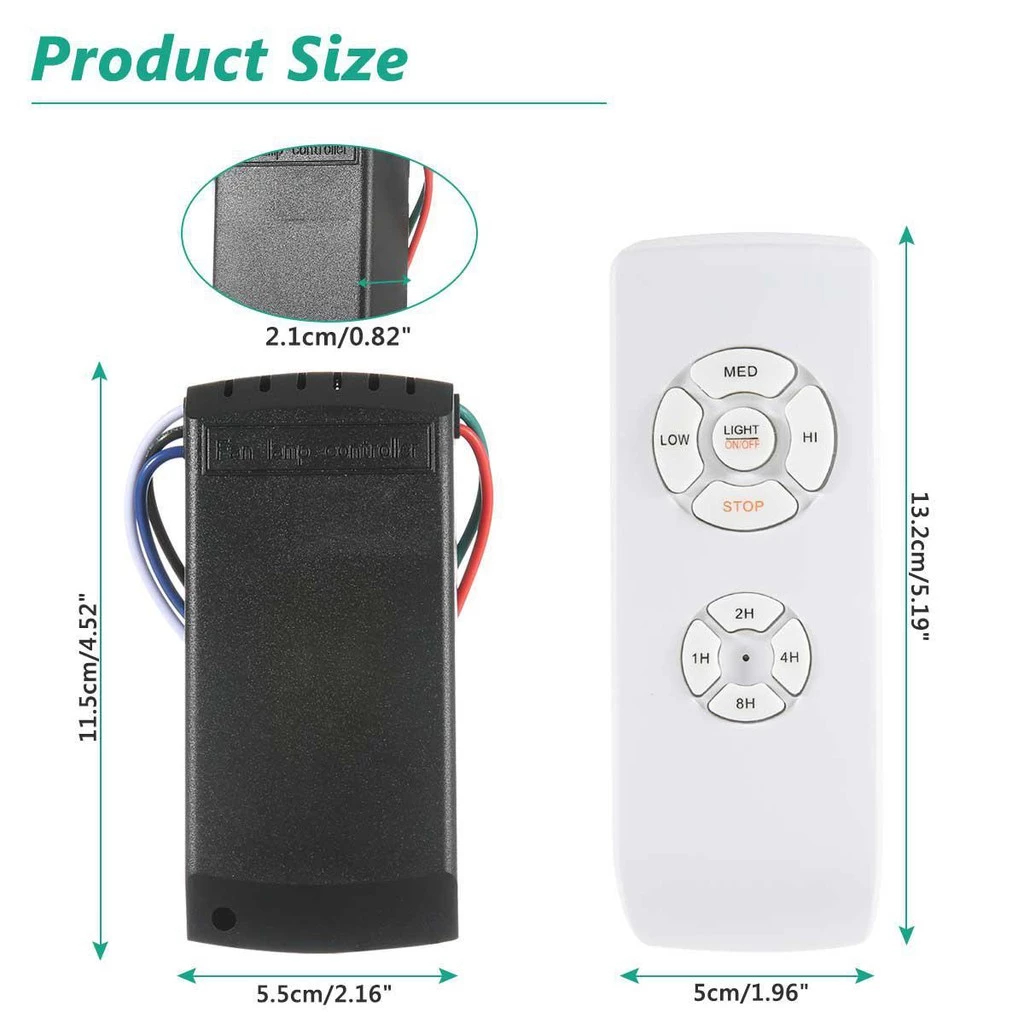 Bộ mạch điều khiển quạt trần và đèn từ xa - gồm mạch và remote - 3 cấp độ gió hẹn giờ thông minh
