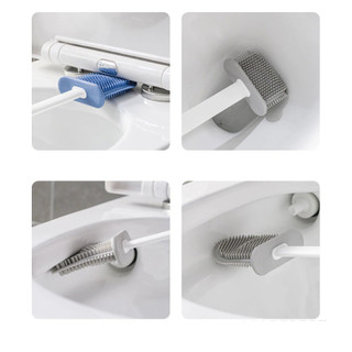 Bộ cọ vệ sinh toilet silicon có sẵn miếng dán treo tường và bàn chải khe nhỏ