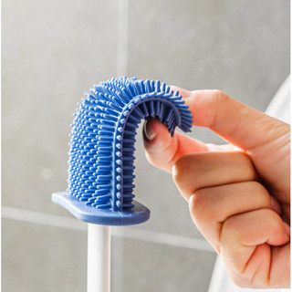 Bộ cọ vệ sinh toilet silicon có sẵn miếng dán treo tường và bàn chải khe nhỏ