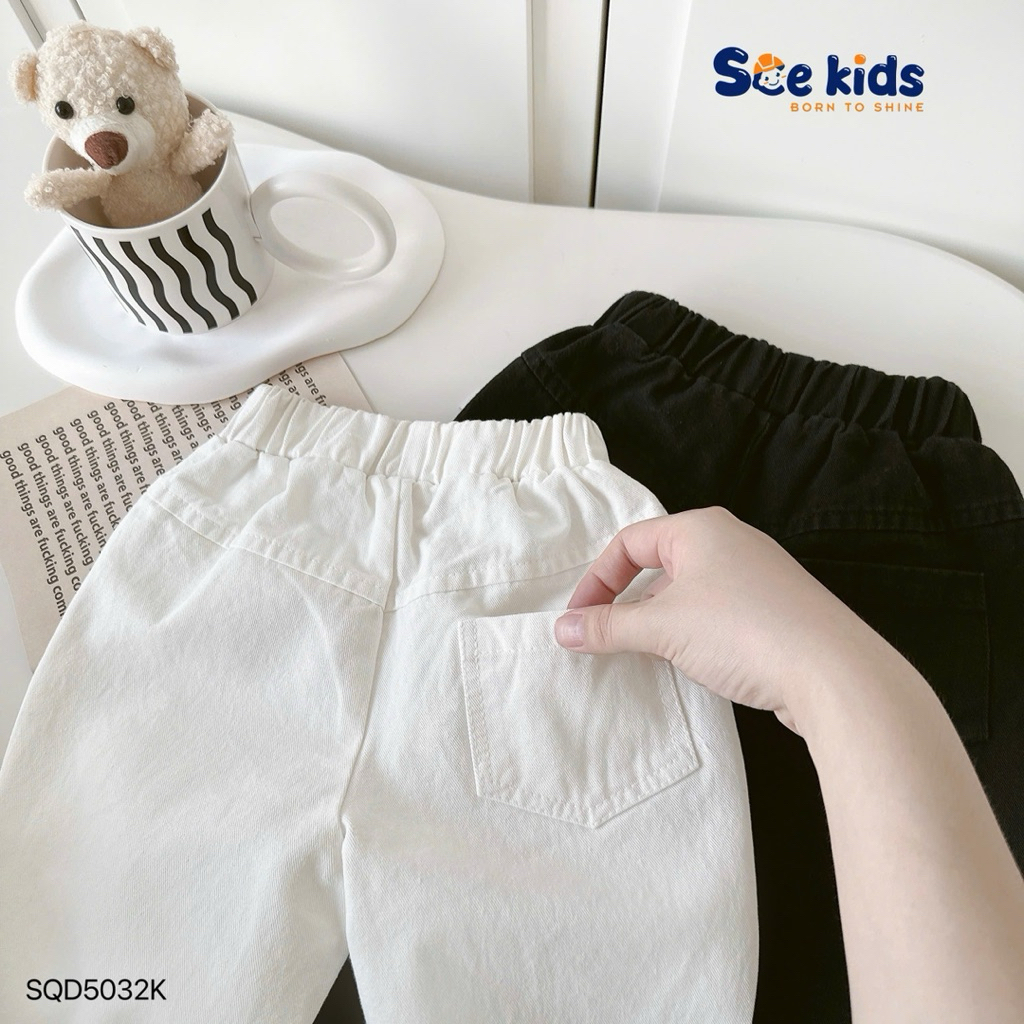 Quần kaki dài đính cúc Beermi dáng Baggy, chất kaki mềm đứng Form cho bé trai 9-24kg