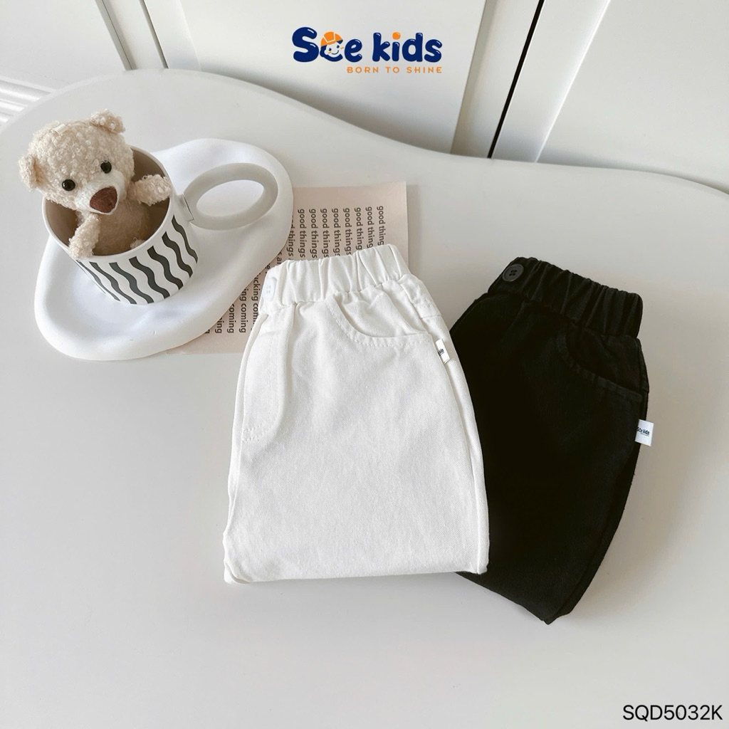 Quần kaki dài đính cúc Beermi dáng Baggy, chất kaki mềm đứng Form cho bé trai 9-24kg