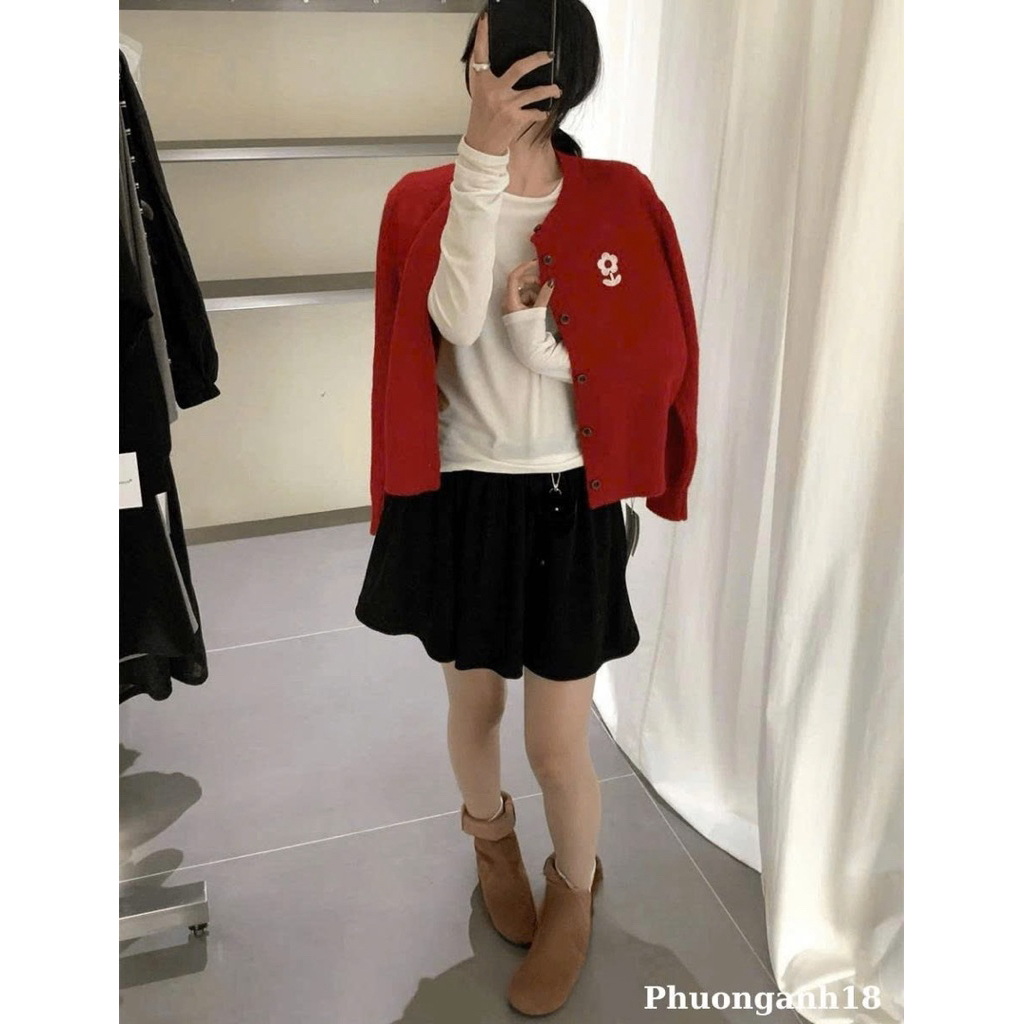 Áo cdg thêu hoa tag cổ siêu hot hàng QC A135-1