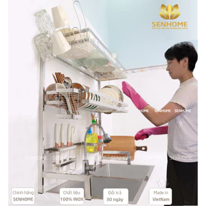 Kệ Chén Bát Inox Đa Năng SENHOME Loại 1 Tầng Và 2 Tầng Để Trên Bồn Rửa Thông Minh Tiện Lợi