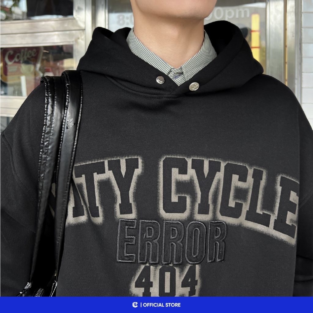 Áo hoodie nỉ lông cừu mùa đông nam nữ Local Brand Chính Hãng City Cycle Áo hoodie System Error
