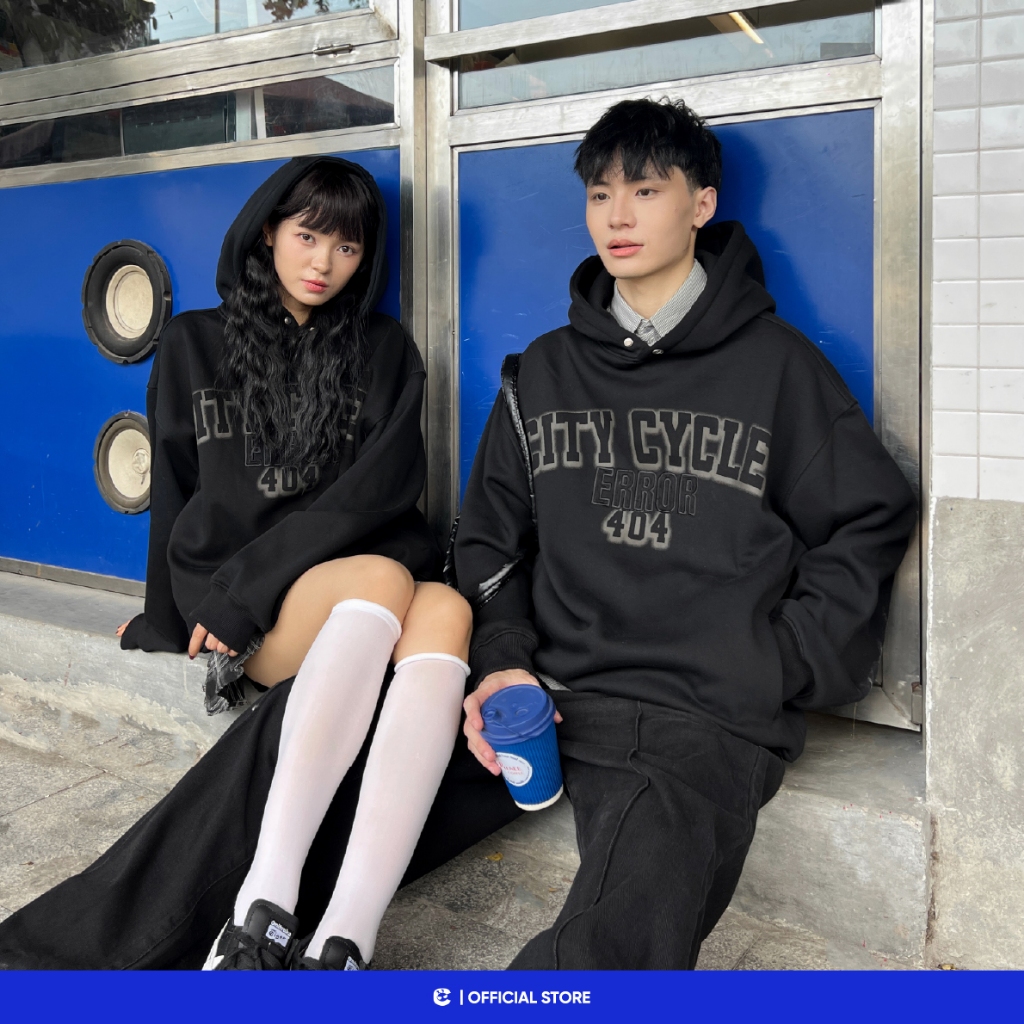 Áo hoodie nỉ lông cừu mùa đông nam nữ Local Brand Chính Hãng City Cycle Áo hoodie System Error