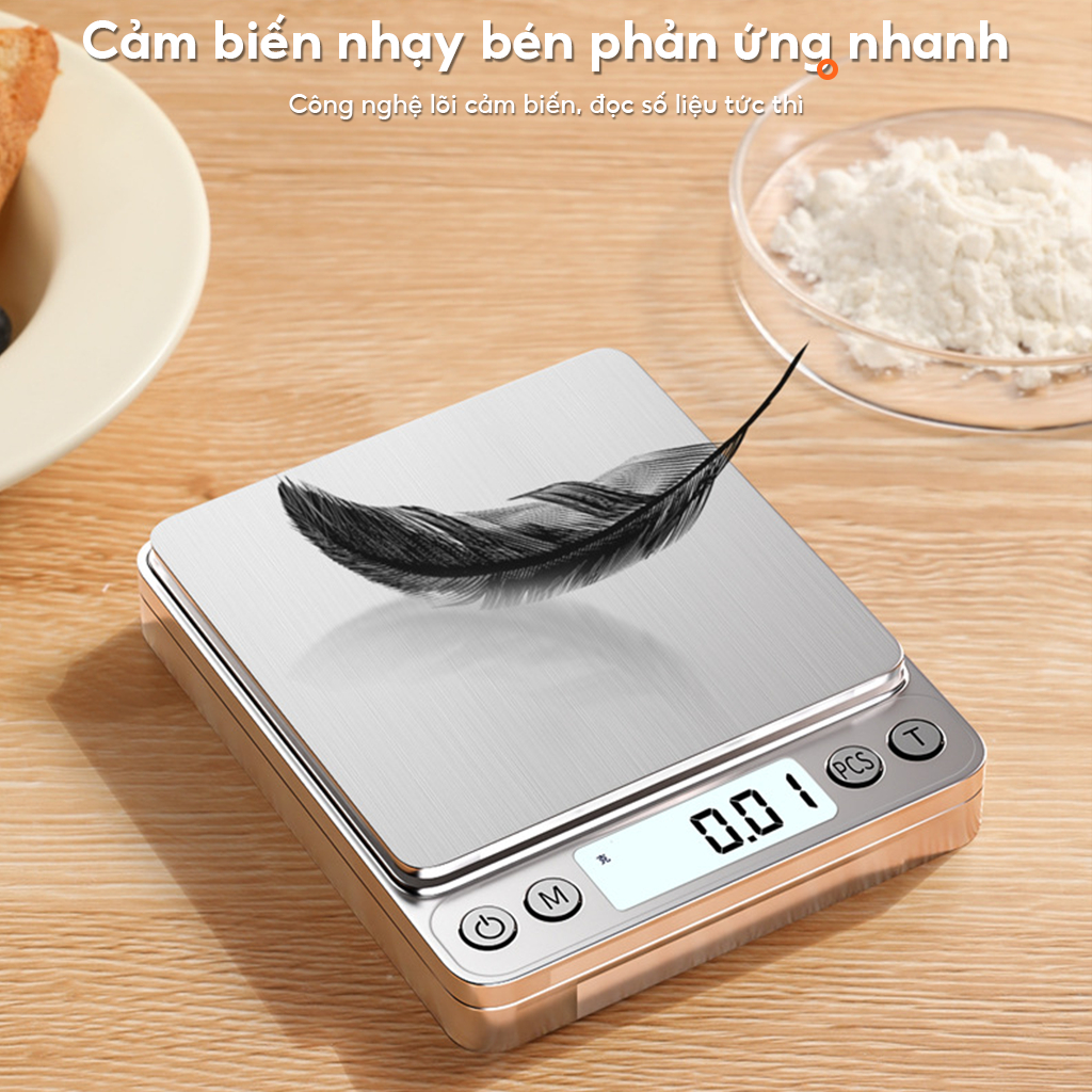Cân Bếp Điện Tử Mini Cân Gram Chính Xác Cao Cân Thực Phẩm & Làm Bánh