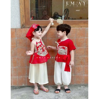 SET ĐÔI TRUNG THU CHO BÉ TRAI & BÉ GÁI CHẤT LỤA MỀM, HÀNG THIẾT KẾ CỰC XINH | ANHMY BABY