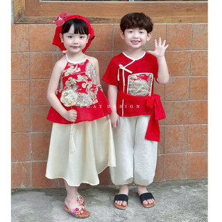 SET ĐÔI TRUNG THU CHO BÉ TRAI & BÉ GÁI CHẤT LỤA MỀM, HÀNG THIẾT KẾ CỰC XINH | ANHMY BABY