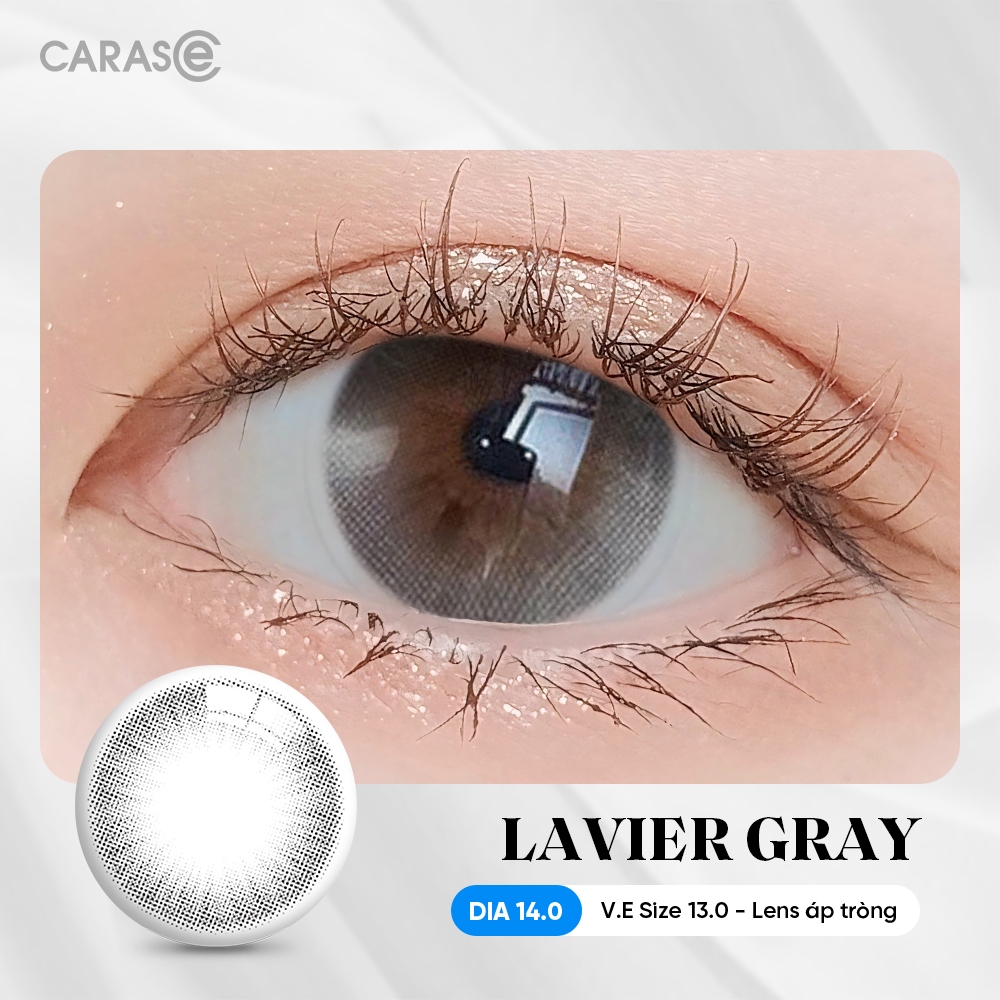 [1 chiếc] Kính áp tròng khoá ẩm 8H 3 Tháng Màu Xám CARASE, Lens cận LAVIER GRAY