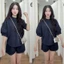 Set Áo Tay Bồng Chỉ Nổi Kèm Quần Short Trẻ Trung, Set Đồ Nữ Ngắn kiểu dáng basic Hoadanbistore
