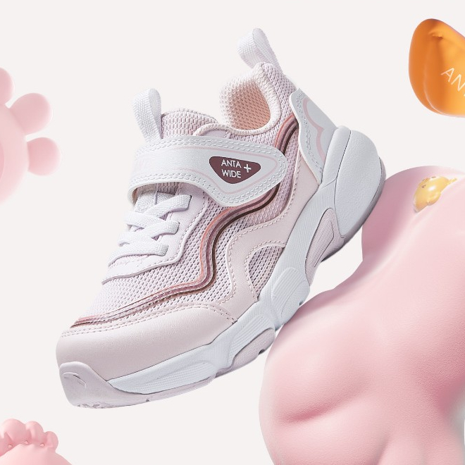 Giày Chạy Thể Thao Bé Gái ANTA KIDS Wide 2.0 3225C9909 Size 28-32. Sports Little Kids 4-7 Years Running Shoes.