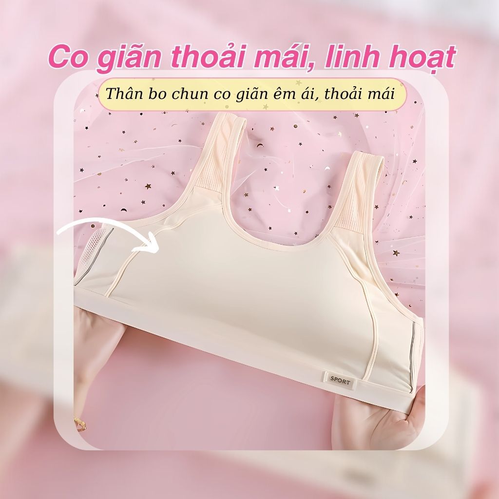 Áo bra nữ thể thao tập gym đệm mút mỏng chất cotton thấm hút mồ hôi mặt sau lưới thoáng mát A611