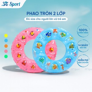 Phao bơi hình tròn 2 lớp chất liệu PVC dày dặn - Phao tròn đủ kích thước cho cả người lớn và trẻ em