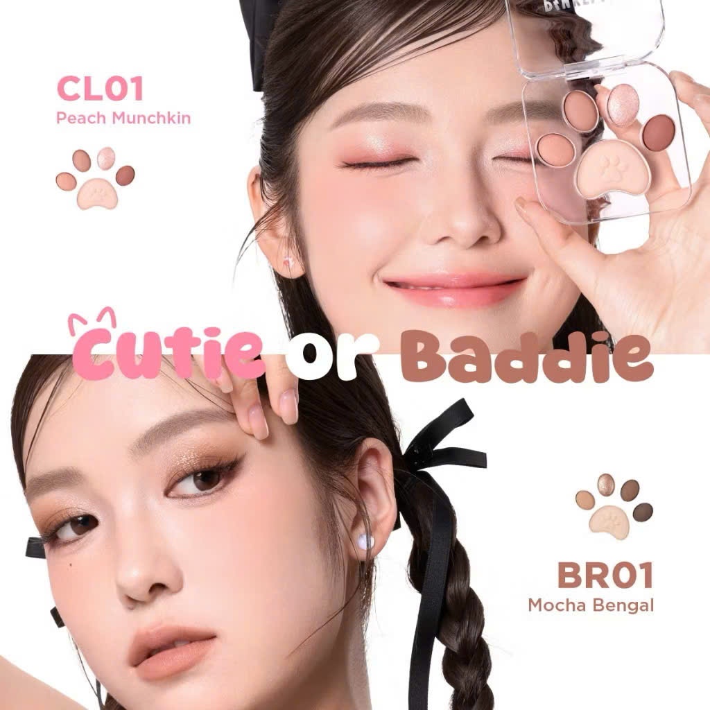 Bảng phấn mắt 5 màu Pinkflash Meow Paw với màu sắc nổi bật, lâu phai | NHÍM HOUSE