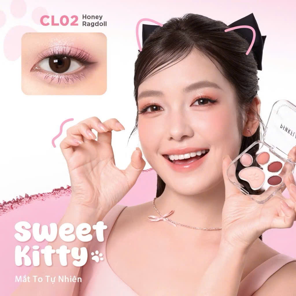 Bảng phấn mắt 5 màu Pinkflash Meow Paw với màu sắc nổi bật, lâu phai | NHÍM HOUSE